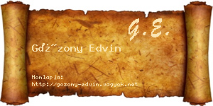 Gózony Edvin névjegykártya